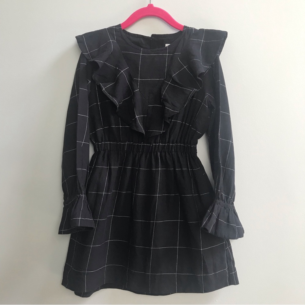 Nueces ruffled black dress, size 6A.